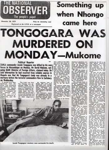 Tongogara Was Murdered On Monday Headline
