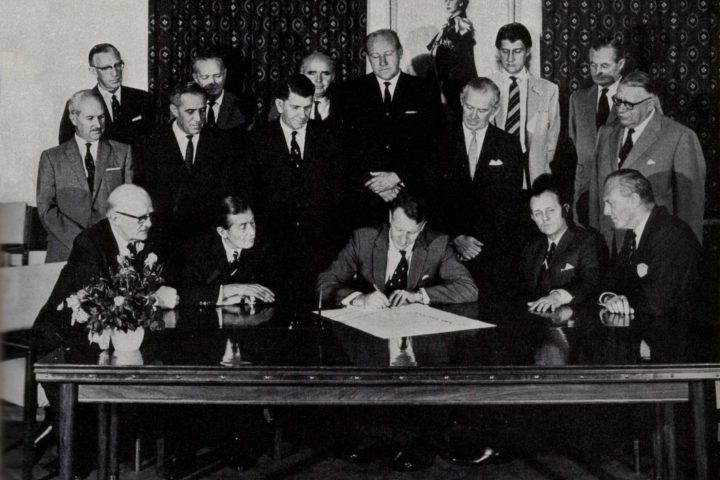 Signing The Unilateral Declaration Of Independence (ca. 1965)